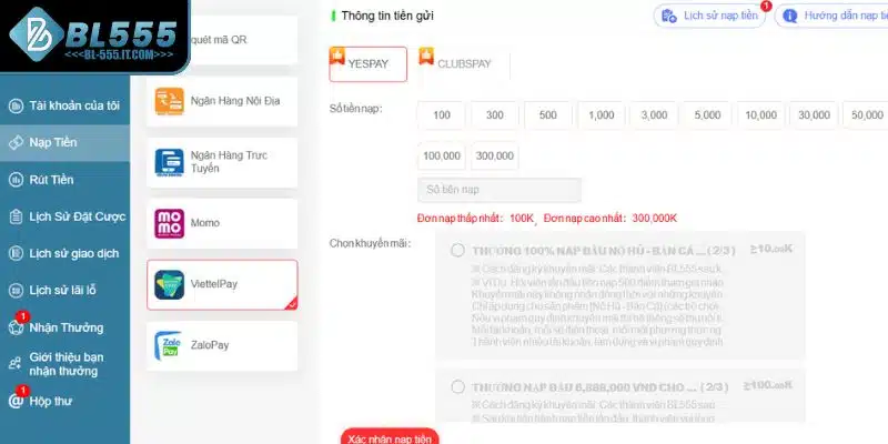Giới thiệu 3 Nạp rút nhanh chóng không giam lệnh là ưu điểm hàng đầu