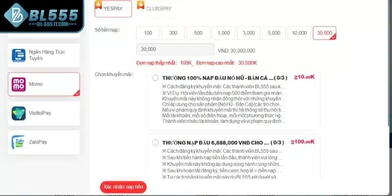 Nạp Tiền BL555 - Hướng Dẫn Chi Tiết Và An Toàn Cho Tân Thủ 3 Nạp tiền BL555 ví điện tử